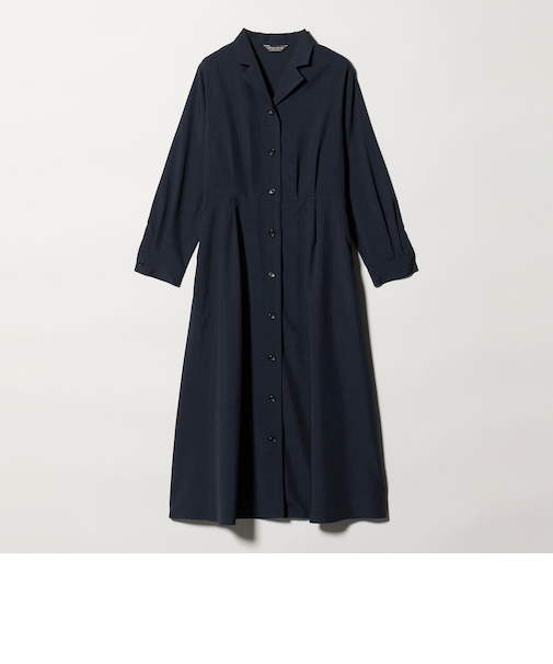 オープンカラー シャツワンピース ‐ウォッシャブル‐＜A DAY IN THE LIFE＞