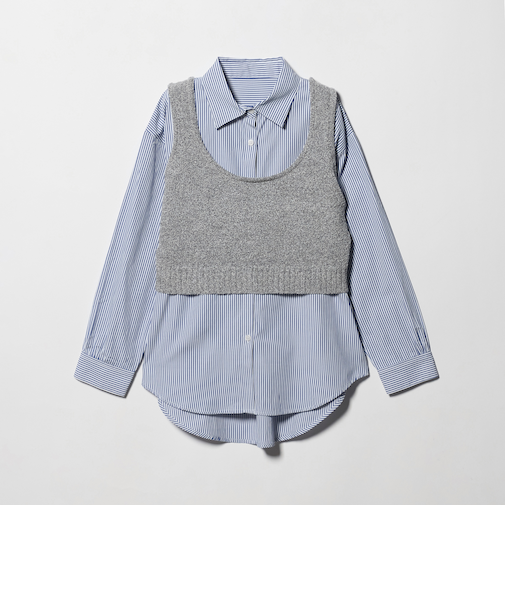 ブークレ ニットベスト＋シャツ ‐セットアイテム‐＜A DAY IN THE LIFE＞