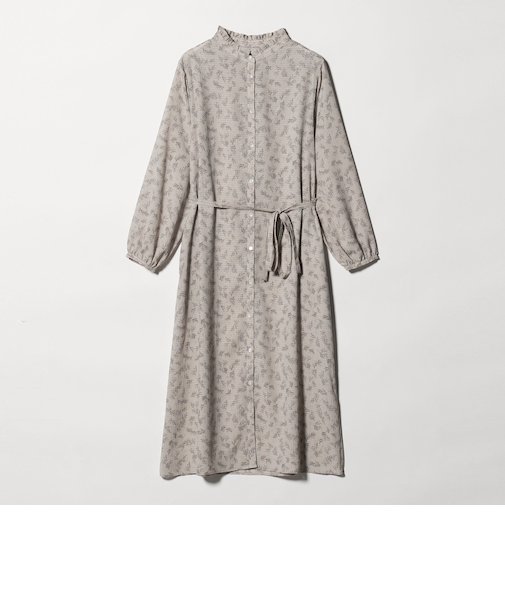 プリント フリルネック シャツワンピース ＜A DAY IN THE LIFE＞