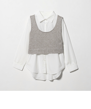 ラメ ニットベスト＋シャツ ‐セットアイテム‐＜A DAY IN THE LIFE＞