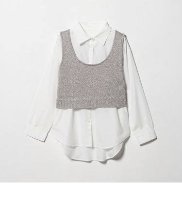 ラメ ニットベスト+シャツ ‐セットアイテム‐<A DAY IN THE LIFE>