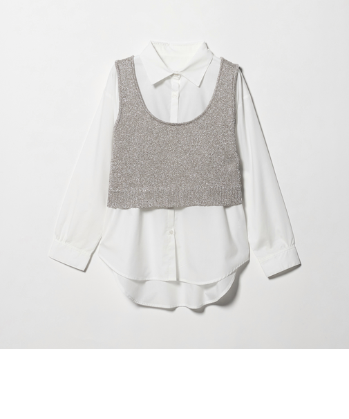 ラメ ニットベスト+シャツ ‐セットアイテム‐<A DAY IN THE LIFE>