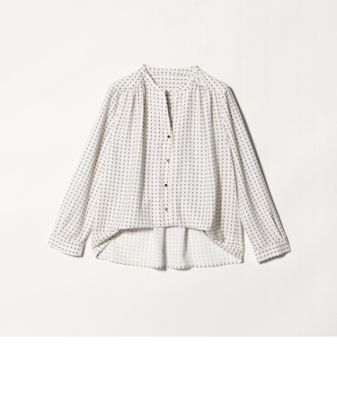 ジョーゼット メタルボタン スキッパーブラウス <A DAY IN THE LIFE>