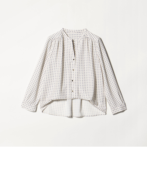 ジョーゼット メタルボタン スキッパーブラウス <A DAY IN THE LIFE>