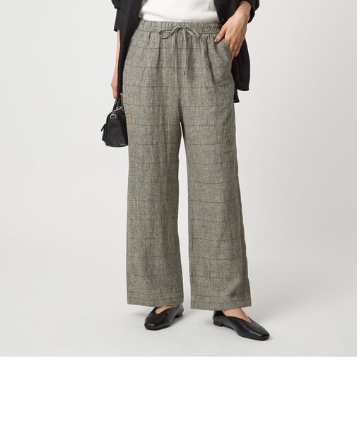 ［size SHORT/TALLあり］BREEZE LINEN ブリーズリネン ワイド パンツ チェック