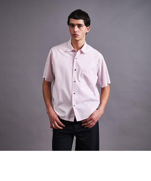 コットン クロップド ショートスリーブ シャツ