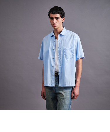 コットン クロップド ショートスリーブ シャツ