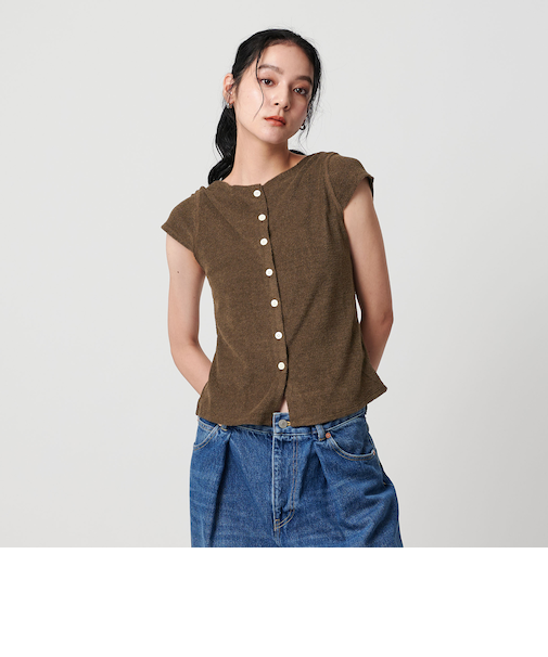 ポリエステルコットン キャップスリーブトップス-2WAY-