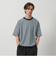 クロス パターン ショートスリーブ ニット Tシャツ