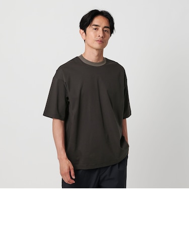 スーパークール ボーダー クルーネック カットソー ‐接触冷感 抗菌・防臭‐