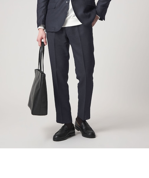 カラミ ノープリーツ スラックス-セットアップ対応・マシンウォッシャブル-＜A DAY IN THE LIFE＞