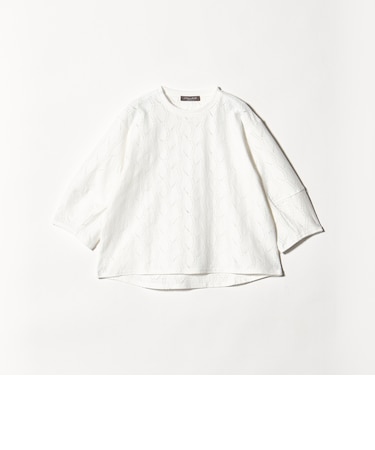 リーフジャガード ランタンスリーブ プルオーバー 7分袖 ＜A DAY IN THE LIFE＞