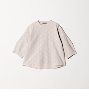 リーフジャガード ランタンスリーブ プルオーバー 7分袖 ＜A DAY IN THE LIFE＞