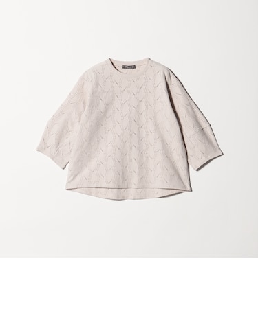 リーフジャガード ランタンスリーブ プルオーバー 7分袖 ＜A DAY IN THE LIFE＞