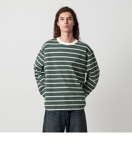 ディストレスト ボーダー ロングスリーブ Tシャツ