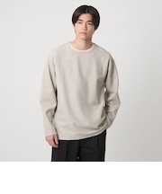 KIVANC ノーカラー 長袖 Tシャツ -ストレッチ-
