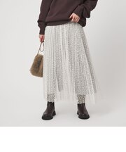 ［size SHORT/TALLあり］2WAY チュール プリント プリーツ スカート