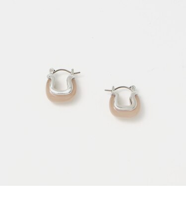 マーブルスクエア フープピアス