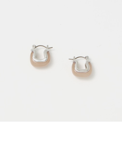 マーブルスクエア フープピアス