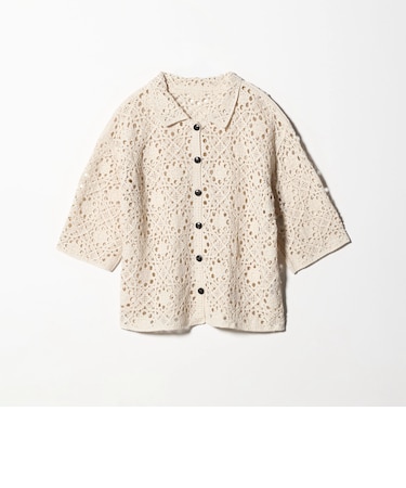 クロシェニット ポロカーディガン 7分袖 ＜A DAY IN THE LIFE＞