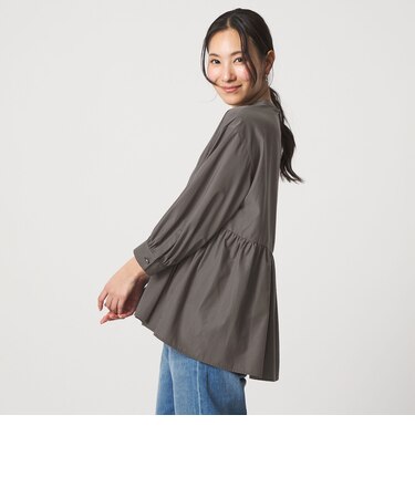 ペプラム ギャザー ブラウス 7分袖＜A DAY IN THE LIFE＞