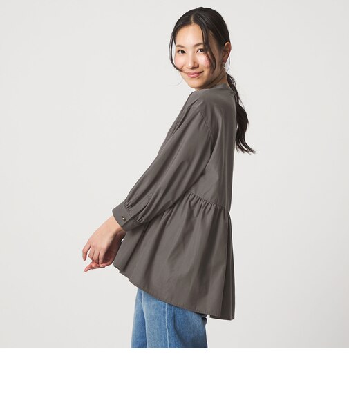 ペプラム ギャザー ブラウス 7分袖＜A DAY IN THE LIFE＞