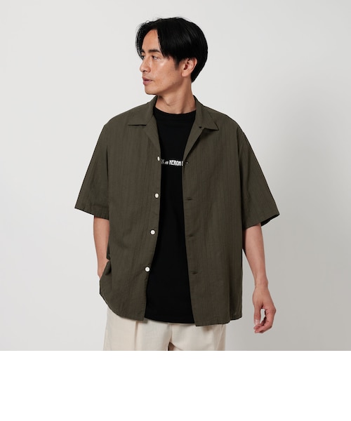 【COBALT】クールマックス サッカー レギュラーカラー7分袖シャツ-吸水速乾-<A DAY IN THE LIFE> クールマックス サッカー レギュラーカラー7分袖シャツ-吸水速乾-＜A