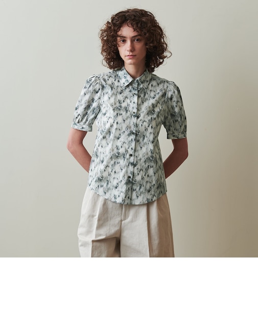 ＜Steven Alan＞プリント パフスリーブ シャツ
