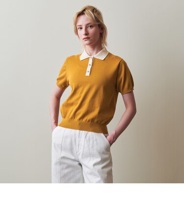 ＜Steven Alan＞バイカラー ポロカラーニット