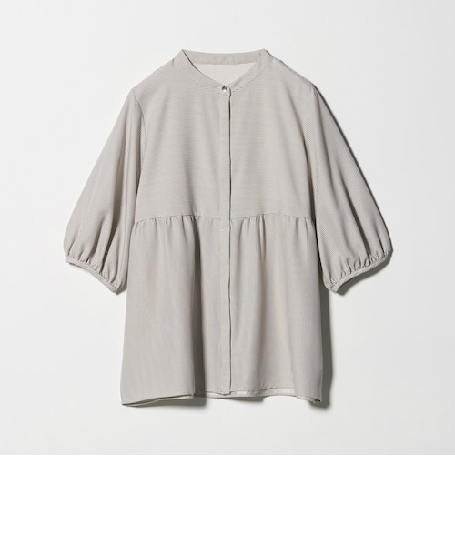 【BEIGE】ペプラム バンドカラーブラウス 6分袖 <A DAY IN THE LIFE> ペプラム バンドカラーブラウス 6分袖 ＜A DAY IN THE LIFE