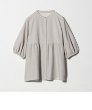 ペプラム バンドカラーブラウス 6分袖 ＜A DAY IN THE LIFE＞