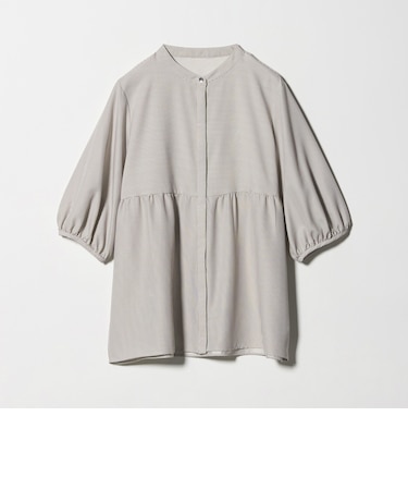 ペプラム バンドカラーブラウス 6分袖 ＜A DAY IN THE LIFE＞