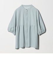 ペプラム バンドカラーブラウス 6分袖 ＜A DAY IN THE LIFE＞