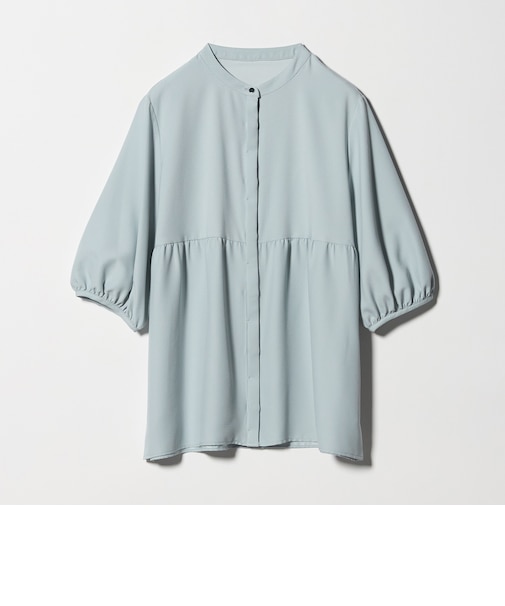 ペプラム バンドカラーブラウス 6分袖 ＜A DAY IN THE LIFE＞