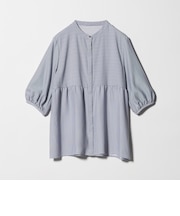 ペプラム バンドカラーブラウス 6分袖 ＜A DAY IN THE LIFE＞