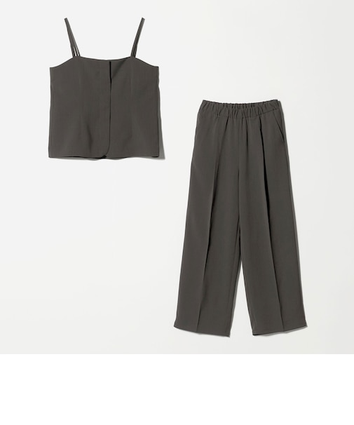 リネンライク ジップキャミ+パンツ ‐セットアイテム・ウォッシャブル‐ <A DAY IN THE LIFE>