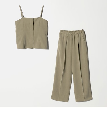 リネンライク ジップキャミ+パンツ ‐セットアイテム・ウォッシャブル‐ <A DAY IN THE LIFE>