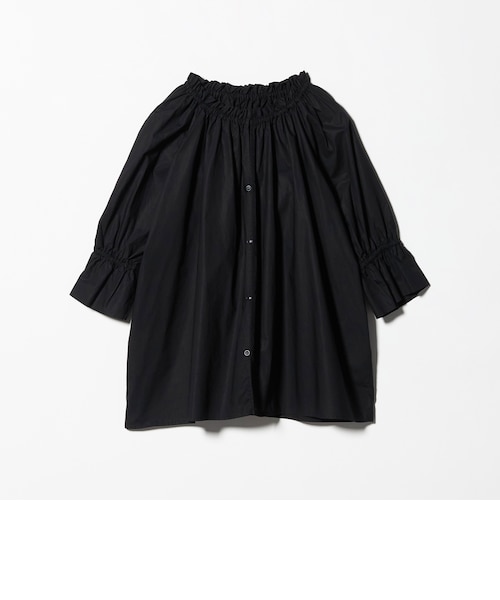 【BLACK】コットン ギャザーネック 2WAY シャツブラウス <A DAY IN THE LIFE> コットン ギャザーネック 2WAY シャツブラウス ＜A DAY IN THE LIFE