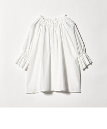 コットン ギャザーネック 2WAY シャツブラウス ＜A DAY IN THE LIFE＞