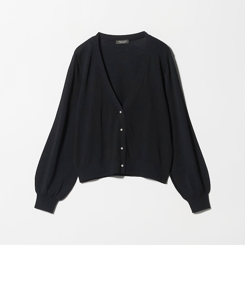 フェイクパールボタン Vネックカーディガン ‐UVカット・接触冷感・ウォッシャブル‐<A DAY IN THE LIFE>