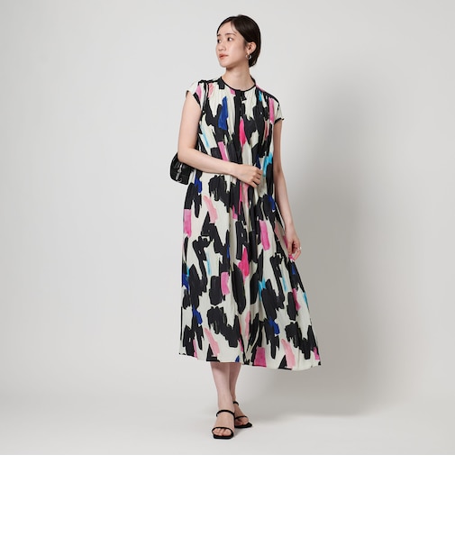 ギャザー フレンチスリーブ ワンピース