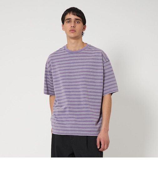 ケミカル ボーダー クルーネック Tシャツ