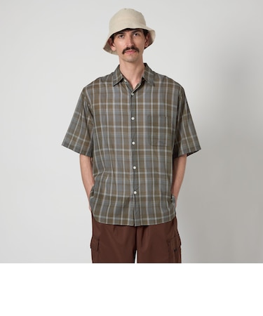 <Steven Alan> シアー マドラスチェック レギュラーカラー シャツ ALINE LOOSE CASUAL