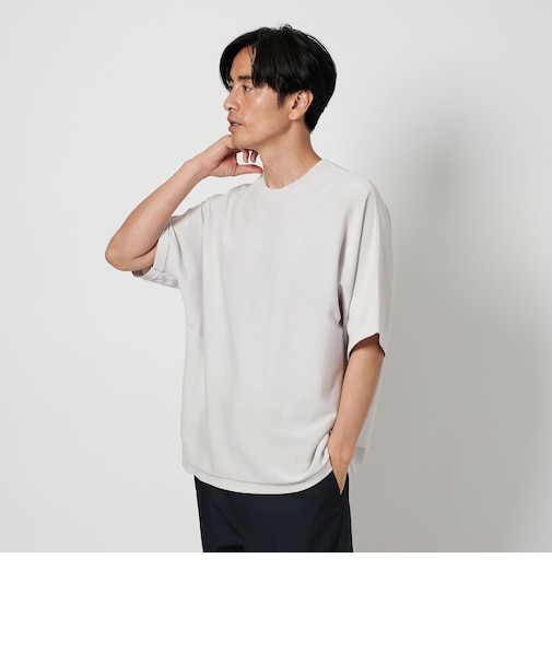 ハイゲージ ドルマン クルーネック ニットTシャツ‐抗菌 防臭‐