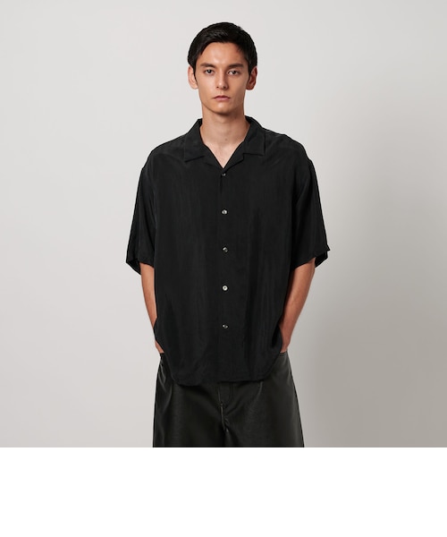 【BLACK】フィブリル シャンブレー オープンカラー シャツ フィブリル シャンブレー オープンカラー シャツ｜ユナイテッド
