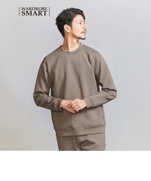 【WARDROBE SMART】ダブルニット クルーネック スウェット/セットアップ対応
