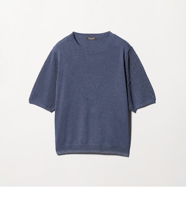 メッシュコンビ ショートスリーブニット ‐ウォッシャブル‐＜A DAY IN THE LIFE＞