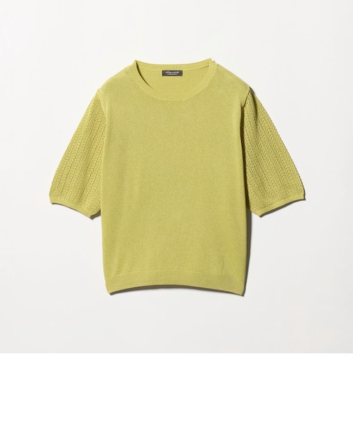 メッシュコンビ ショートスリーブニット ‐ウォッシャブル‐<A DAY IN THE LIFE>