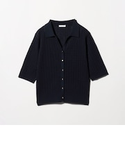 ケーブル スキッパー ポロカーディガン 5分袖 ‐ウォッシャブル‐＜A DAY IN THE LIFE＞