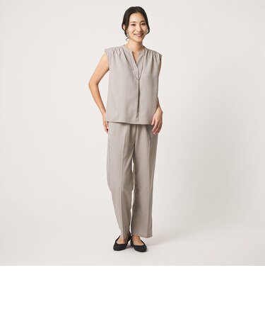 キーネックブラウス＋ワイドパンツ ‐ウォッシャブル‐＜A DAY IN THE LIFE＞